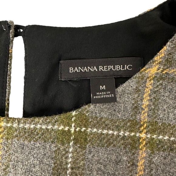 Banana Republic Plaid Lace-Trim Tweed Top size Medium - Picture 4 of 11